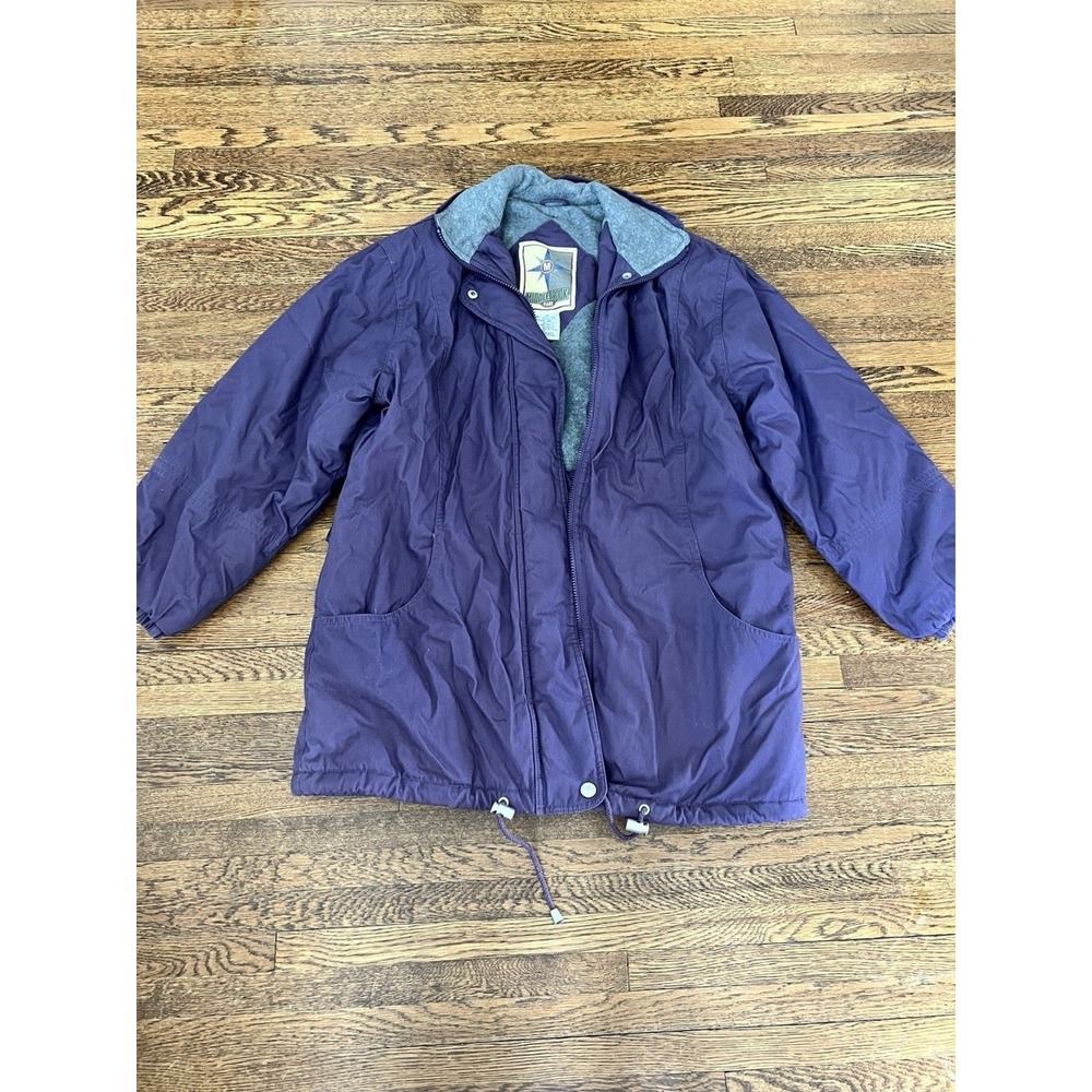 Middlebrook Park Purple Hooded Parka Jacket Womens Medium Fleece Quilted Lined